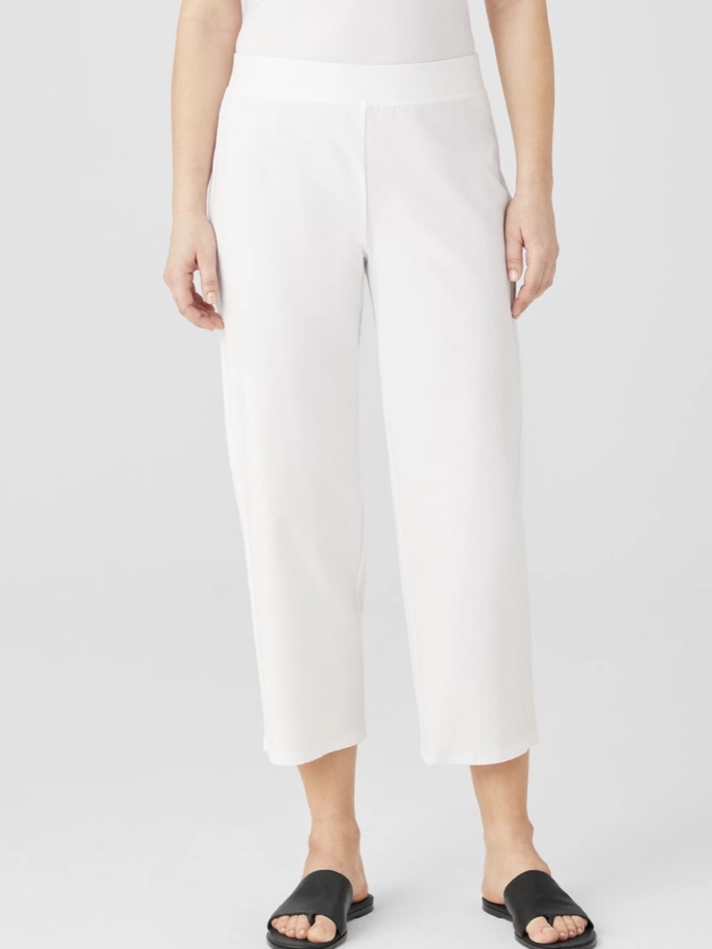 Eileen Fisher Washable Crepe Stretch Straight Cropped Pant Sz S